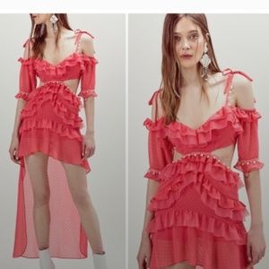 Amazing Beaded Ruffles For Love And Lemons Casino Summer Women’s XS Maxi Dress